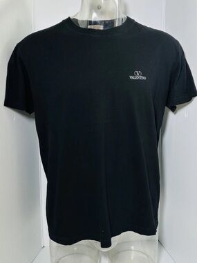 Valentino Garavani Black V-Logo Embroidered T-Shirt XXL Made in Italy Authentic